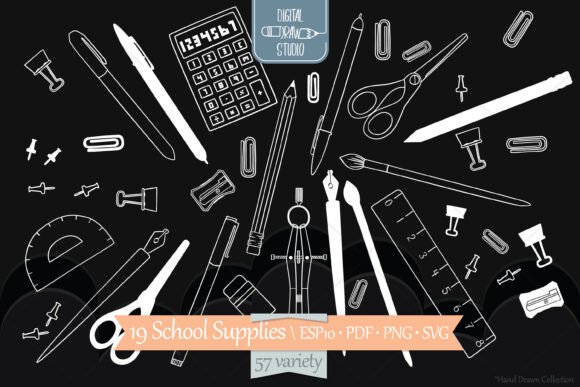 Download White School, Stationary Office Supplies - White Collection