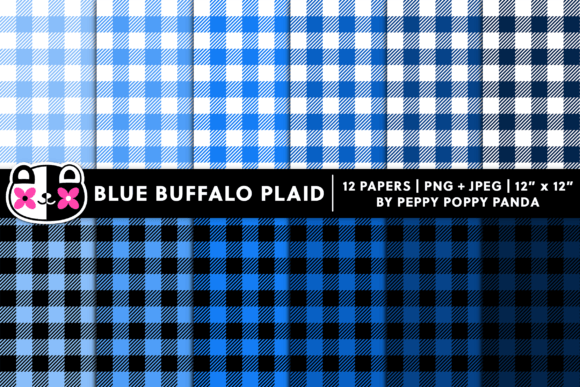 Download Blue Buffalo Plaid Digital Paper Pattern - Buffalo plaid Collection