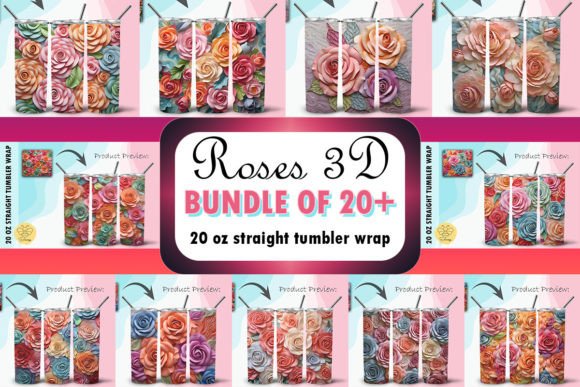 Download Roses 3D Tumbler Wrap Background Bundle - 3d tumbler Collection